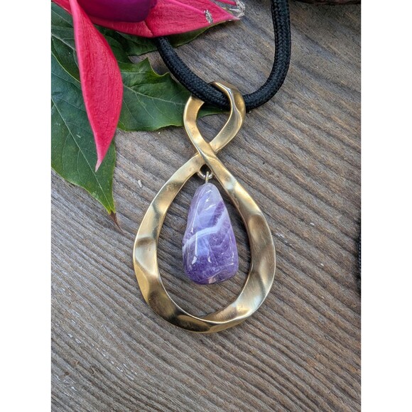 Vintage Amethyst Necklace: Mystical Bohemian Necklace - Picture 8 of 13